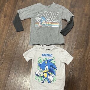 the Hedgehog Kids Gray long sleeve and  grey sonic T-Shirt worn once!